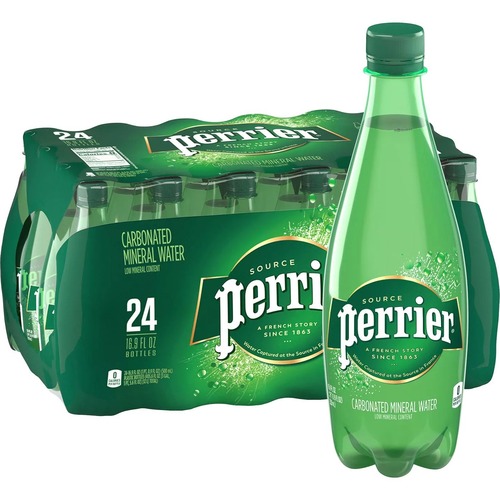 Perrier Carbonated Mineral Water - Naturally Sparkling - No Sugar Or Calories - Crisp Refreshing Taste - Elegant Beverage Option - Great For Breakrooms And Events - 19.9 Fl Oz, 24/Case