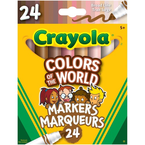 Crayola Colors Of The World Coloring Marker - Multicultural - Light Rose, Medium Golden, Deepest Almond - 24 / Pack