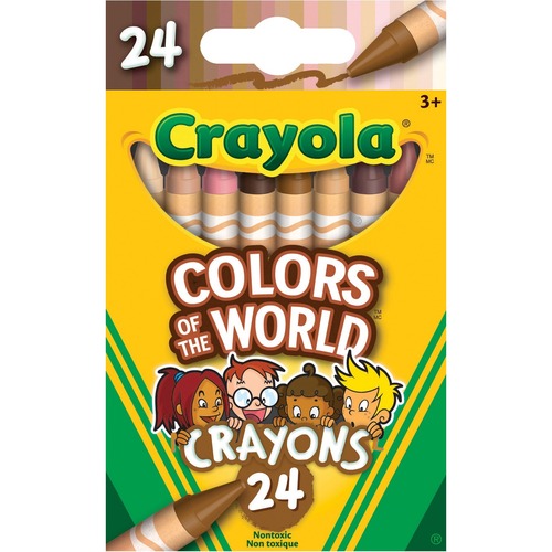Crayola Colors of the World Crayon - Light Rose, Medium Golden, Deep Almond - 24 / Pack