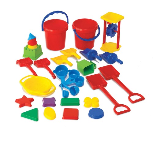 Edx Education Classroom Sand Play Tool Set - Skill Learning: Emotion, Social Skills, Physical Development, Sensory, Cognitive Process - 30 Pieces