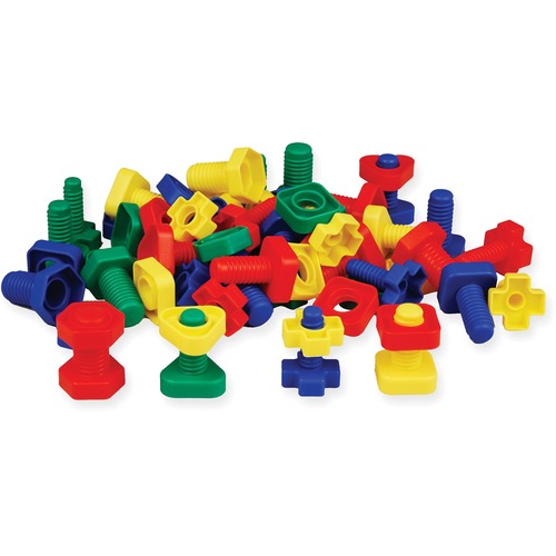 Edx Education Nuts & Bolts - Skill Learning: Fine Motor, Color Identification, Shape - 64 Pieces