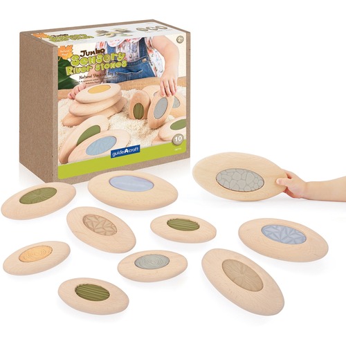 Guidecraft Jumbo Sensory River Stones - Skill Learning: Patterning, Stacking, Fine Motor, Building - 10 Pieces