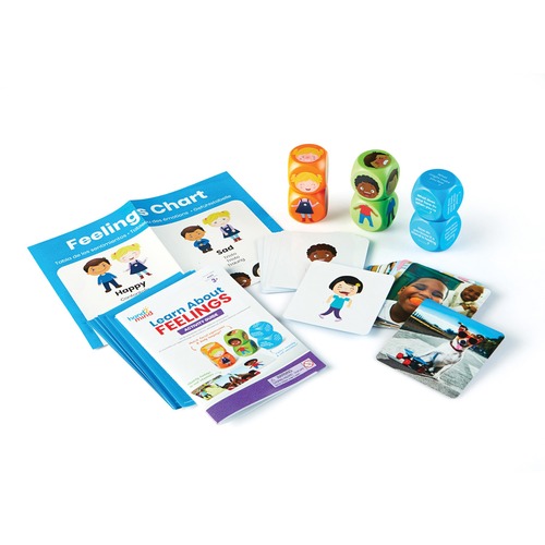 hand2mind Learn About Feelings Activity Set - Skill Learning: Exploration, Emotion, Body Posture, Facial Expression, Social Skills, Relationship Skill, Feeling, Decision Making, Social Emotional Learning (SEL), Self Awareness, Management - 38 Pieces - 3+ 