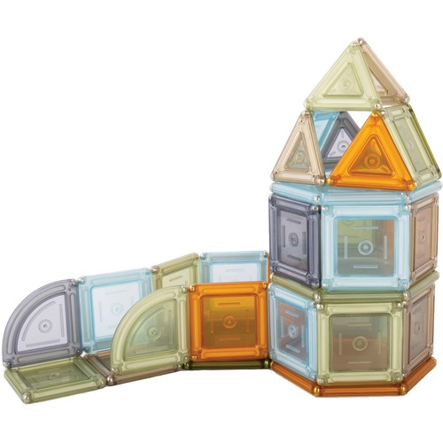 Guidecraft PowerClix Solids Natural - 70 Pc. Set - Skill Learning: STEM, Light, Exploration, Color, Patterning, Architect, Construction, Building, Fine Motor, Spatial Visual Skill - 70 Pieces - Translucent -  - GUC9205