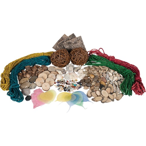 Ready 2 Learn Naturals Exploration Collection - Skill Learning: Exploration, Shape, Color, Size Differentiation, Habitat, Plant, Sensory Perception, Arts & Crafts - 3+ Set - Gem Stones, Sequins & Shells - CEI6940