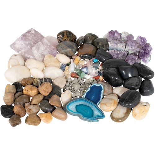 Ready 2 Learn Naturals Stones & Minerals Collection - Skill Learning: Exploration, Shape, Color, Size Differentiation, Habitat, Plant, Sensory Perception, Arts & Crafts, Geology - 3+ Set - Gem Stones, Sequins & Shells - CEI6944