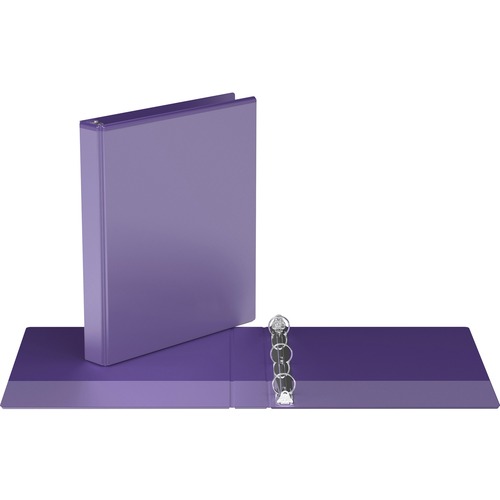 Davis Easyview Ring Binder - 1" Binder Capacity - Letter - 8 1/2" x 11" Sheet Size - Round Ring Fastener(s) - Purple - Recycled - Spine, Clear Overlay, Ink-transfer Resistant, Finger Trigger - 1 Each