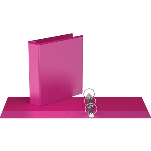 Davis Easyview Ring Binder - 2" Binder Capacity - Letter - 8 1/2" x 11" Sheet Size - Round Ring Fastener(s) - Pink - Recycled - Spine, Clear Overlay, Ink-transfer Resistant, Finger Trigger - 1 Each