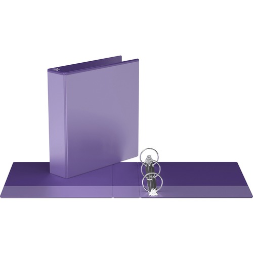 Davis Easyview Ring Binder - 2" Binder Capacity - Letter - 8 1/2" x 11" Sheet Size - Round Ring Fastener(s) - Purple - Recycled - Spine, Clear Overlay, Ink-transfer Resistant, Finger Trigger - 1 Each