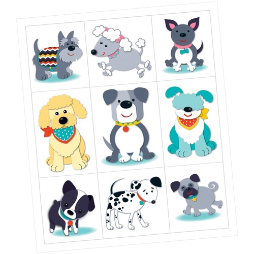 Carson Dellosa Education Hot Diggity Dogs Prize Pack Stickers - Hot Diggity Dogs, Puppy Dogs Theme/Subject - Acid-free, Lignin-free - 1" (25.4 mm) Height x 1" (25.4 mm) Width - 216 / Pack
