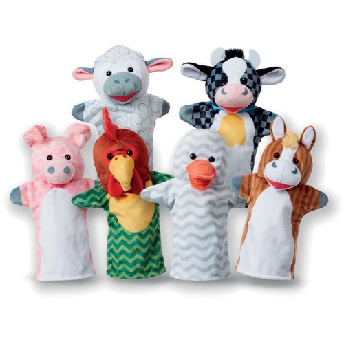 Melissa & Doug Barn Buddies Hand Puppets - Set of 6 Puppets