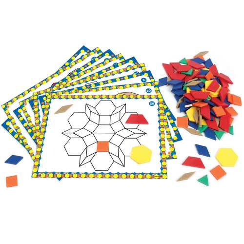 Learning Resources Pattern Block Activity Set - Skill Learning: Color Pattern, Art, Shape, Color Identification, Critical Thinking, Geometry, Creativity, STEM, Discovery, Mathematics, Direction, ... - 144 Pieces - 4-8 Year