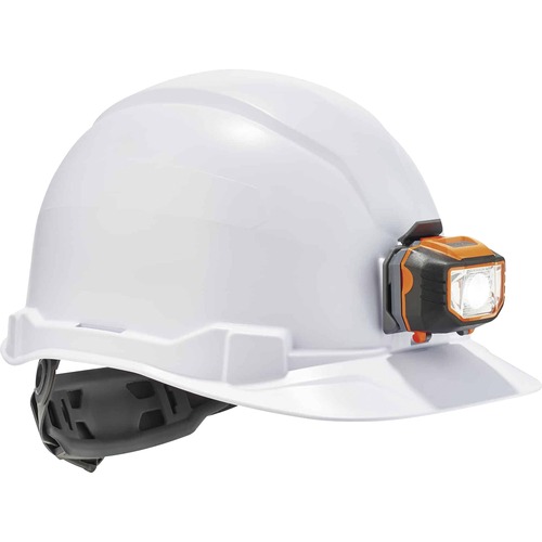 Skullerz 8970LED Cap Style Hard Hat - Recommended for: Construction, Utility, Oil & Gas, Construction, Forestry, Mining, General Purpose - Moisture, Odor, Head, Sun, Rain, Overhead Falling Objects, Eye Protection - White - Comfortable, Heavy Duty, Lightwe