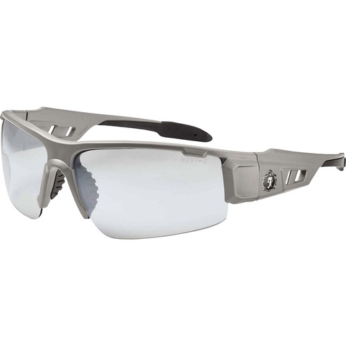 Skullerz Dagr In/Outdoor Safety Glasses - Recommended for: Sport, Shooting, Boating, Hunting, Fishing, Skiing, Construction, Landscaping, Carpentry, Indoor, Outdoor - UVA, UVB, UVC, Debris, Dust Protection - Matte Gray Frame - Scratch Resistant, Durable, 