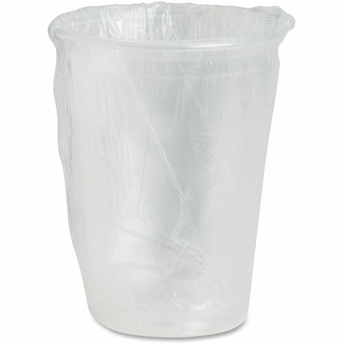 Coffee Pro 9oz Individually Wrapped Plastic Cups - 1000 / Carton - Red, Clear - Plastic, Polyethylene - Cold Drink