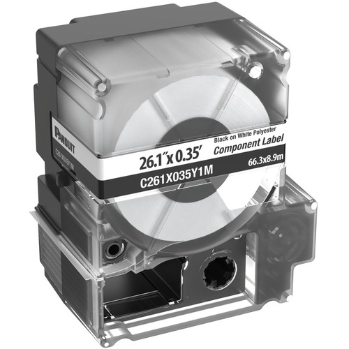 Panduit C261X035Y1M Non-Adh Poly Cass 2.61"x0.35" - 11/32" Height x 2 39/64" Width - White - Polyester - 100 / Cassette