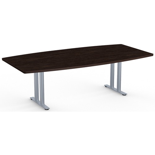 Special-T Sienna Conference Table Component - Ebony Recon Boat Top - T-shaped Base - 96" Table Top Length x 48" Table Top Width - 29" Height - Assembly Required - High Pressure Laminate (HPL) - 1 Each