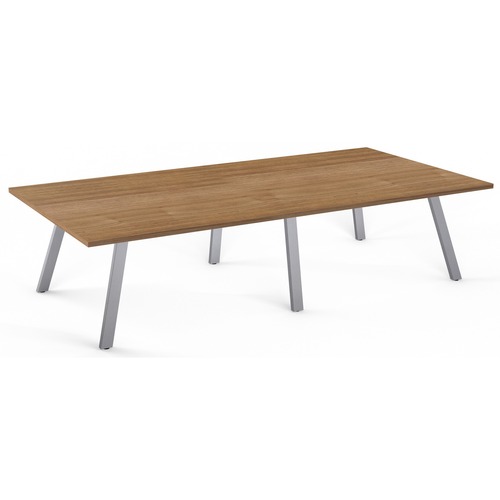 Special-T AIM XL Conference Table - River Cherry Racetrack Top - Dual Pitched Base - 108" Table Top Length x 60" Table Top Width - 29" Height - Assembly Required - High Pressure Laminate (HPL) Top Material - 1 Each