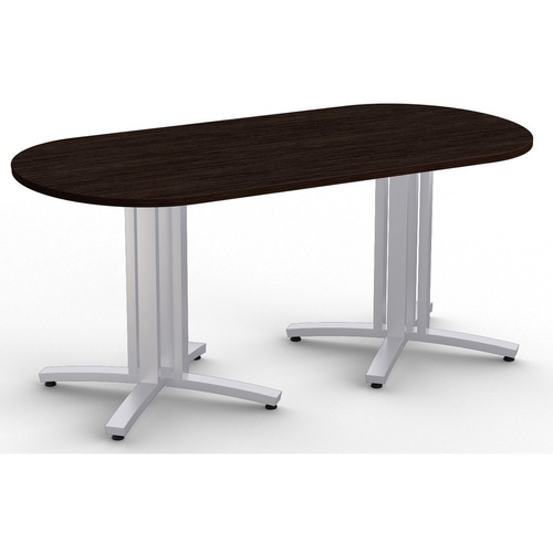 Special-T Structure 4X Conference Table - Ebony Recon Racetrack Top - Powder Coated Base - 72" Table Top Length x 36" Table Top Width x 1.25" Table Top Thickness - 29" Height - Assembly Required - High Pressure Laminate (HPL), Particleboard Top Material -