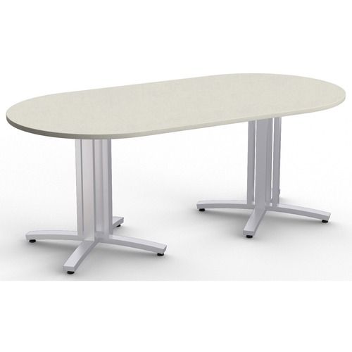 Special-T Structure 4X Conference Table - Crisp Linen Racetrack Top - Powder Coated Base - 84" Table Top Length x 42" Table Top Width x 1.25" Table Top Thickness - 29" Height - Assembly Required - High Pressure Laminate (HPL), Particleboard Top Material -