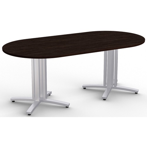 Special-T Structure 4X Conference Table - Ebony Recon Racetrack Top - Powder Coated Base - 84" Table Top Length x 42" Table Top Width x 1.25" Table Top Thickness - 29" Height - Assembly Required - High Pressure Laminate (HPL), Particleboard Top Material -