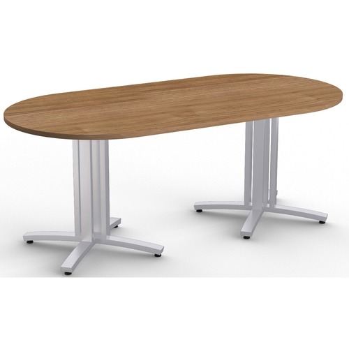 Special-T Structure 4X Conference Table - River Cherry Racetrack Top - Powder Coated Base - 84" Table Top Length x 42" Table Top Width x 1.25" Table Top Thickness - 29" Height - Assembly Required - High Pressure Laminate (HPL), Particleboard Top Material 