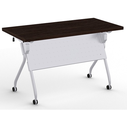 Special-T Transform-2 Flip & Nest Table - For - Table TopEbony Recon Rectangle Top - Silver Cross Beam Base - 112 lb Capacity x 48" Table Top Width x 24" Table Top Depth x 1.25" Table Top Thickness - 30" Height - Assembly Required - Steel - High Pressure 