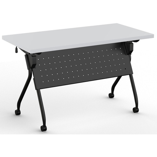 Special-T Transform-2 Flip & Nest Table - For - Table TopLight Gray Rectangle Top - Black Cross Beam Base - 112 lb Capacity x 48" Table Top Width x 24" Table Top Depth x 1.25" Table Top Thickness - 30" Height - Assembly Required - Steel - High Pressure La