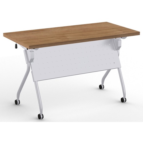 Special-T Transform-2 Flip & Nest Table - For - Table TopRiver Cherry Rectangle Top - Silver Cross Beam Base - 112 lb Capacity x 48" Table Top Width x 24" Table Top Depth x 1.25" Table Top Thickness - 30" Height - Assembly Required - Steel - High Pressure