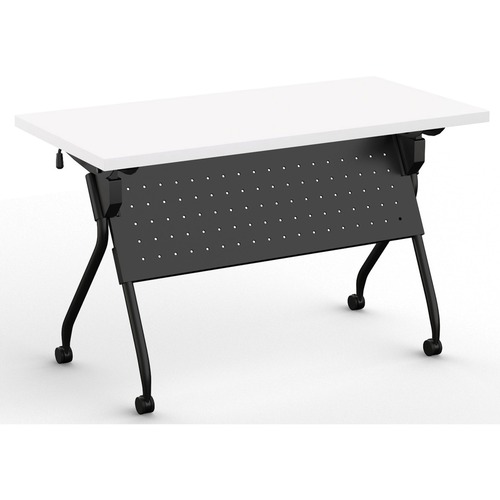 Special-T Transform-2 Flip & Nest Table - For - Table TopWhite Rectangle Top - Black Cross Beam Base - 112 lb Capacity x 48" Table Top Width x 24" Table Top Depth x 1.25" Table Top Thickness - 30" Height - Assembly Required - Steel - High Pressure Laminat