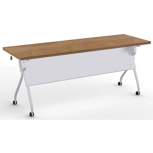 Special-T Transform-2 Flip & Nest Table - River Cherry Rectangle Top - Silver Cross Beam Base - 112 lb Capacity x 72" Table Top Width x 24" Table Top Depth x 1.25" Table Top Thickness - 30" Height - Assembly Required - Steel - High Pressure Laminate (HPL)