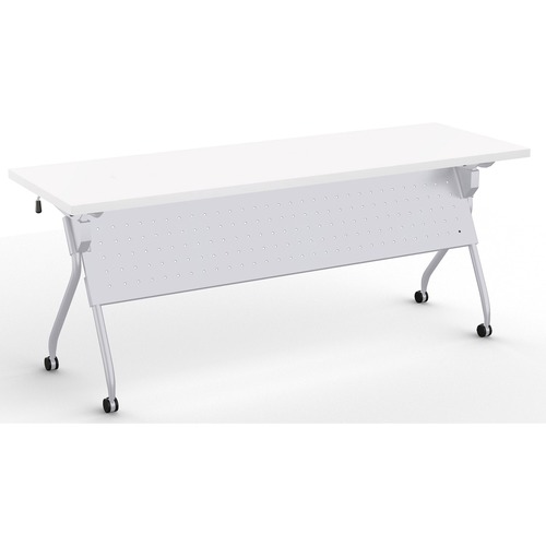 Special-T Transform-2 Flip & Nest Table - White Rectangle Top - Silver Cross Beam Base - 112 lb Capacity x 72" Table Top Width x 24" Table Top Depth x 1.25" Table Top Thickness - 30" Height - Assembly Required - Steel - High Pressure Laminate (HPL) Top Ma