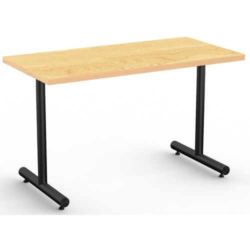 Special-T Kingston Training Table Component - Crema Maple Rectangle Top - Black T-shaped Base - 48" Table Top Length x 24" Table Top Width - 29" Height - Assembly Required - Thermofused Laminate (TFL) Top Material - 1 Each