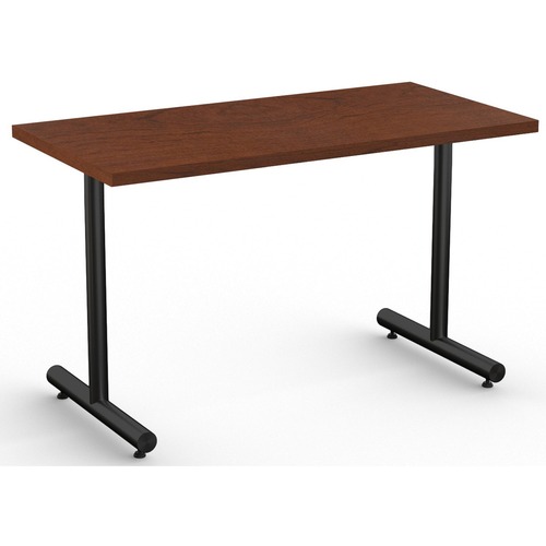Special-T Kingston Training Table Component - Mahogany Rectangle Top - Black T-shaped Base - 48" Table Top Length x 24" Table Top Width - 29" Height - Assembly Required - Thermofused Laminate (TFL) Top Material - 1 Each