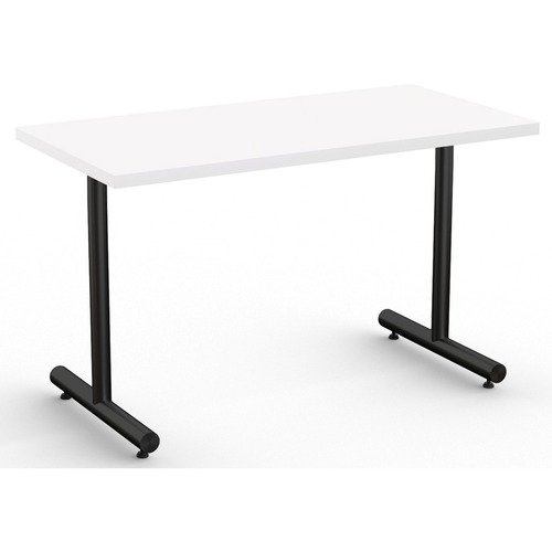 Special-T Kingston Training Table Component - White Rectangle Top - Black T-shaped Base - 48" Table Top Length x 24" Table Top Width - 29" Height - Assembly Required - Thermofused Laminate (TFL) Top Material - 1 Each