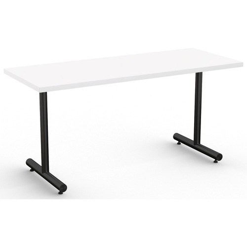 Special-T Kingston Training Table Component - White Rectangle Top - Black T-shaped Base - 60" Table Top Length x 24" Table Top Width - 29" Height - Assembly Required - Thermofused Laminate (TFL) Top Material - 1 Each