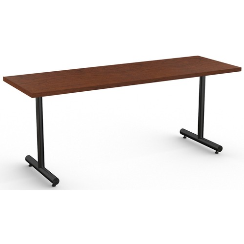 Special-T Kingston Training Table Component - Mahogany Rectangle Top - Black T-shaped Base - 72" Table Top Length x 24" Table Top Width - 29" Height - Assembly Required - Thermofused Laminate (TFL) Top Material - 1 Each