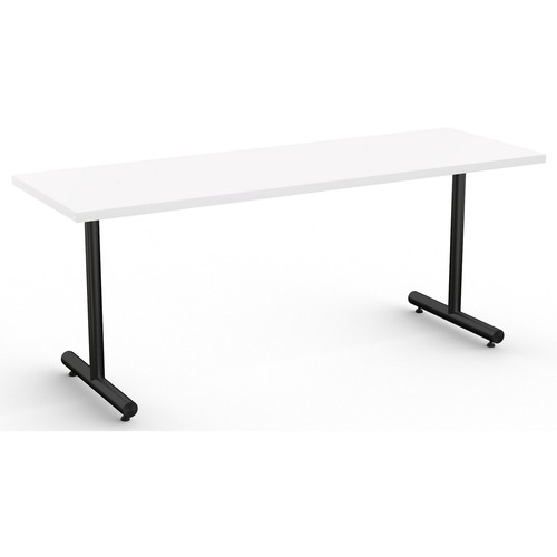 Special-T Kingston Training Table Component - White Rectangle Top - Black T-shaped Base - 72" Table Top Length x 24" Table Top Width - 29" Height - Assembly Required - Thermofused Laminate (TFL) Top Material - 1 Each