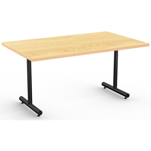 Special-T Kingston Training Table Component - Crema Maple Rectangle Top - Black T-shaped Base - 60" Table Top Length x 30" Table Top Width - 29" Height - Assembly Required - Thermofused Laminate (TFL) Top Material - 1 Each