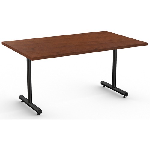 Special-T Kingston Training Table Component - Mahogany Rectangle Top - Black T-shaped Base - 60" Table Top Length x 30" Table Top Width - 29" Height - Assembly Required - Thermofused Laminate (TFL) Top Material - 1 Each