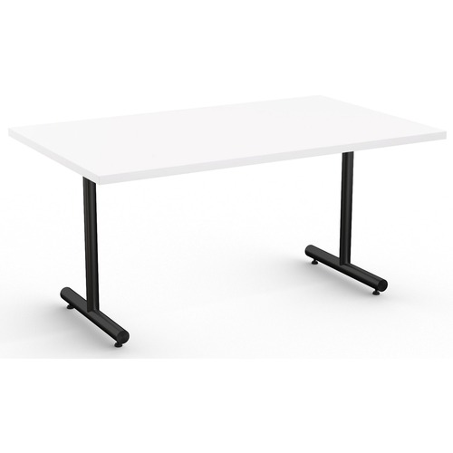 Special-T Kingston Training Table Component - White Rectangle Top - Black T-shaped Base - 60" Table Top Length x 30" Table Top Width - 29" Height - Assembly Required - Thermofused Laminate (TFL) Top Material - 1 Each