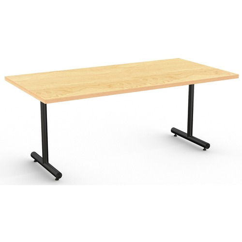 Special-T Kingston Training Table Component - Crema Maple Rectangle Top - Black T-shaped Base - 72" Table Top Length x 30" Table Top Width - 29" Height - Assembly Required - Thermofused Laminate (TFL) Top Material - 1 Each