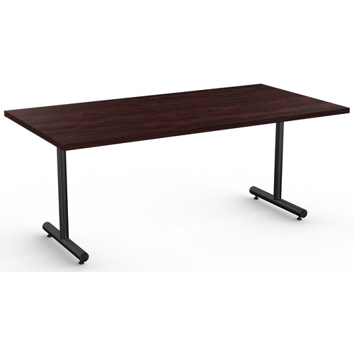 Special-T Kingston Training Table Component - Espresso Rectangle Top - Black T-shaped Base - 72" Table Top Length x 30" Table Top Width - 29" Height - Thermofused Laminate (TFL) Top Material - 1 Each