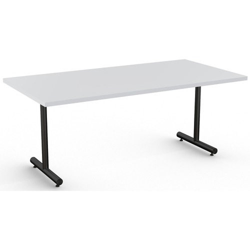 Special-T Kingston Training Table Component - Light Gray Rectangle Top - Black T-shaped Base - 72" Table Top Length x 30" Table Top Width - 29" Height - Assembly Required - Thermofused Laminate (TFL) Top Material - 1 Each