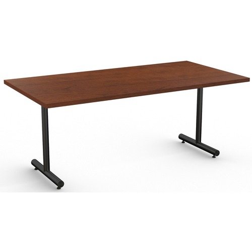 Special-T Kingston Training Table Component - Mahogany Rectangle Top - Black T-shaped Base - 72" Table Top Length x 30" Table Top Width - 29" Height - Assembly Required - Thermofused Laminate (TFL) Top Material - 1 Each