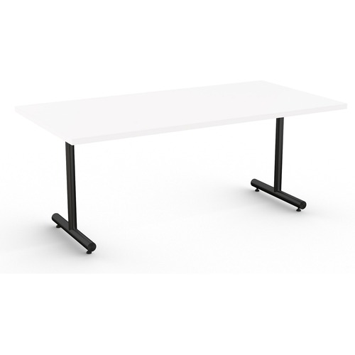 Special-T Kingston Training Table Component - White Rectangle Top - Black T-shaped Base - 72" Table Top Length x 30" Table Top Width - 29" Height - Assembly Required - Thermofused Laminate (TFL) Top Material - 1 Each