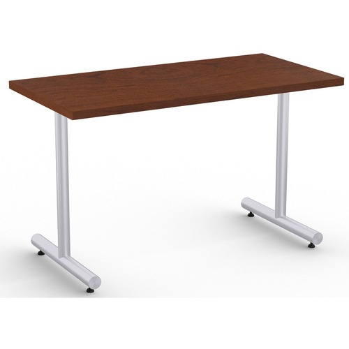 Special-T Kingston Training Table Component - Mahogany Rectangle Top - Metallic Sand T-shaped Base - 48" Table Top Length x 24" Table Top Width - 29" Height - Assembly Required - Thermofused Laminate (TFL) Top Material - 1 Each