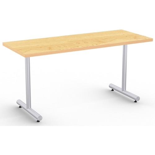 Special-T Kingston Training Table Component - Crema Maple Rectangle Top - Metallic Sand T-shaped Base - 60" Table Top Length x 24" Table Top Width - 29" Height - Assembly Required - Thermofused Laminate (TFL) Top Material - 1 Each