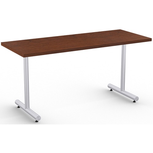 Special-T Kingston Training Table Component - Mahogany Rectangle Top - Metallic Sand T-shaped Base - 60" Table Top Length x 24" Table Top Width - 29" Height - Assembly Required - Thermofused Laminate (TFL) Top Material - 1 Each