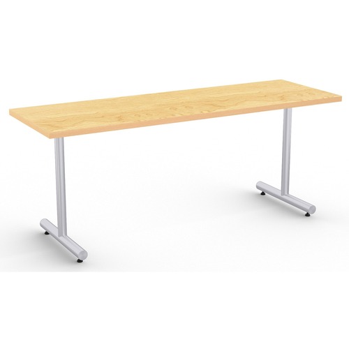 Special-T Kingston Training Table Component - For - Table TopCrema Maple Rectangle Top - Metallic Sand T-shaped Base - 72" Table Top Length x 24" Table Top Width - 29" Height - Assembly Required - Thermofused Laminate (TFL) Top Material - 1 Each